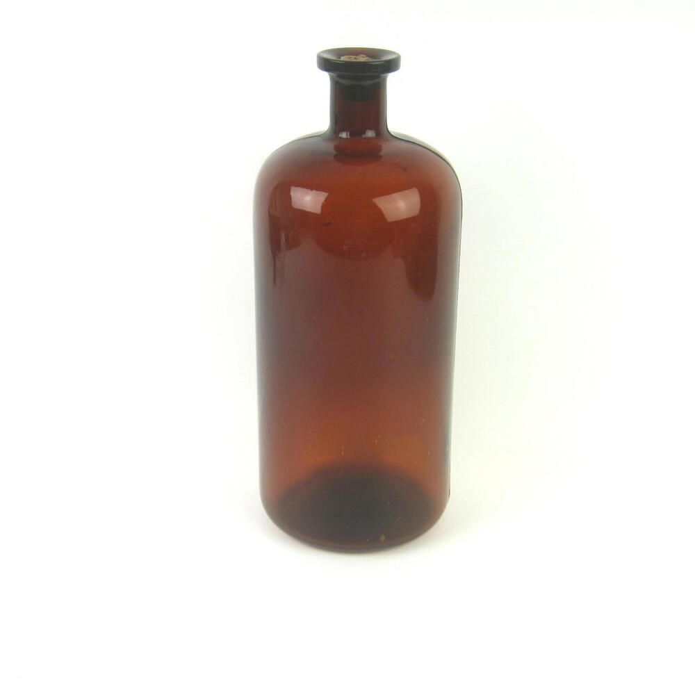 Antique P&G Amber Glass Bottle Apothecary Jar Brown Medicine Jug Laboratory 12"